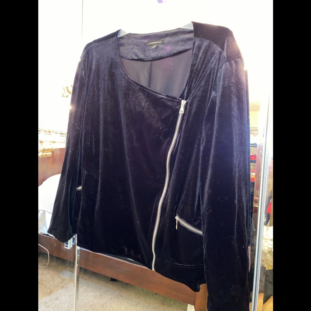 Black velvet moto jacket